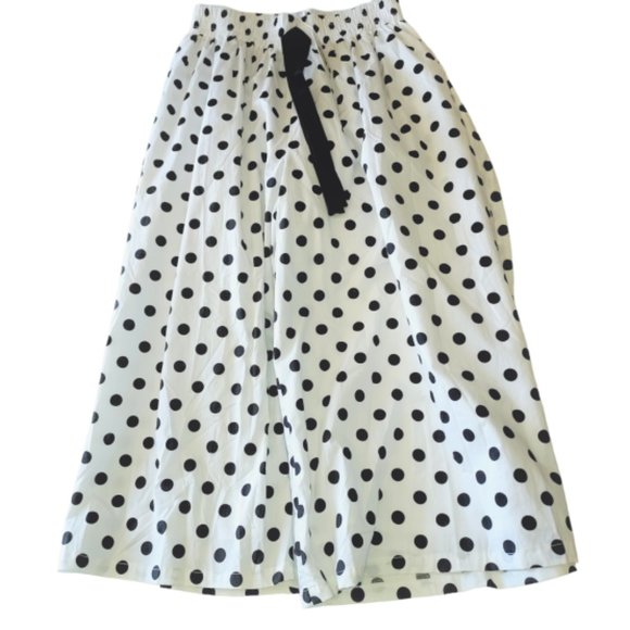 Bunny n Bloom White Black Polka Dot Full Skirl Culottes Size M NWT - Picture 1 of 6